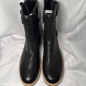 UGG JAREN MEN BOOTS LEATHER BLACK US 11 Shearling lined great condition #1082